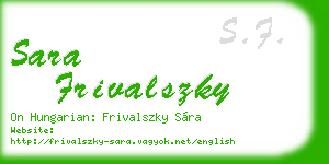sara frivalszky business card